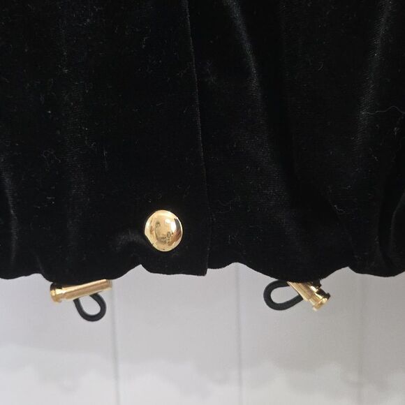 Zara Black Cropped Crushed Velvet Bomber Jacket Size Large - Picture 3 of 6